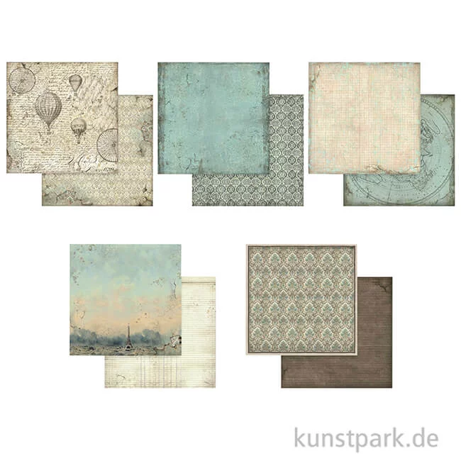 Artikelbild 2 des Artikels “Stamperia Scrapbooking Pad - Voyages Fantastiques Backgrounds, 30,5 cm “