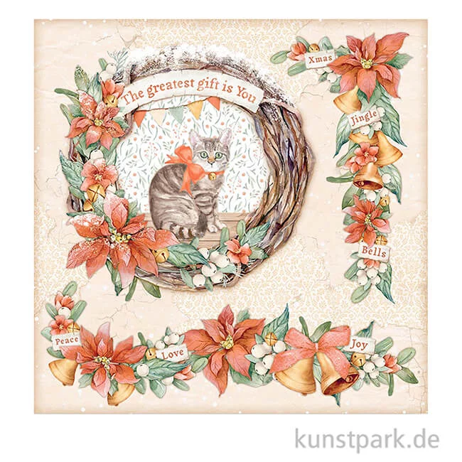 Artikelbild 2 des Artikels “Stamperia Scrappapier - All Around Christmas Garland, 30,5 x 30,5 cm “
