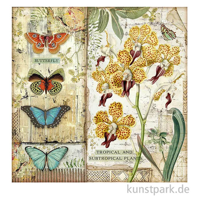 Artikelbild 2 des Artikels “Stamperia Scrappapier - Amazonia Orchid and Butterfly, 30,5x30,5 cm “