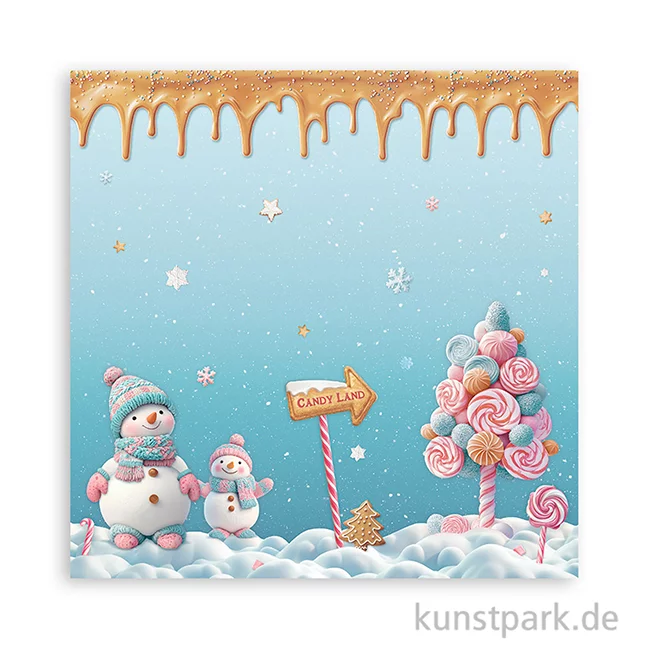 Artikelbild 2 des Artikels “Stamperia Scrappapier - Candy Christmas Snowmen, 30,5 x 30,5 cm “
