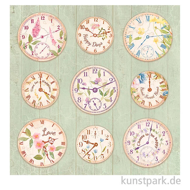 Artikelbild 2 des Artikels “Stamperia Scrappapier - Create Happiness Welcome Home Clocks, 30,5 cm “