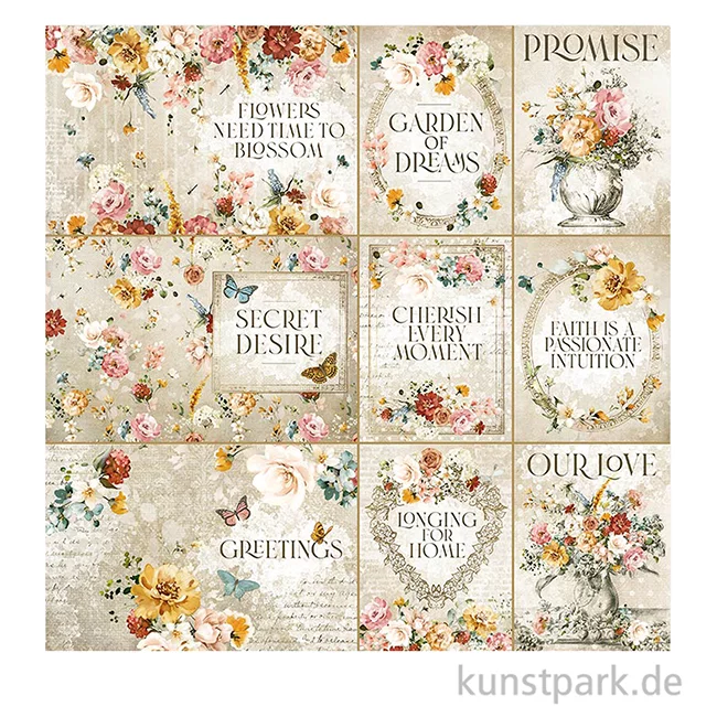 Artikelbild 2 des Artikels “Stamperia Scrappapier - Garden of Promises Cards 30,5 x 30,5 cm “