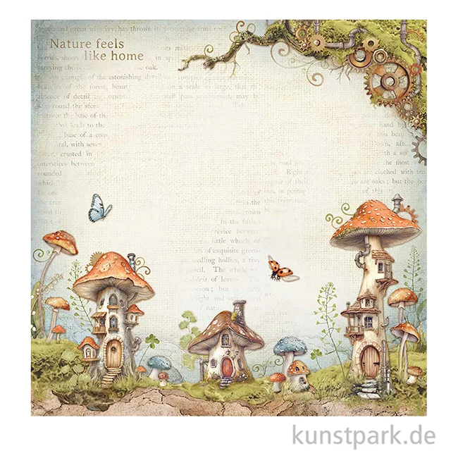 Artikelbild 2 des Artikels “Stamperia Scrappapier - Hidden Grove Mushroom Houses, 30,5 x 30,5 cm “