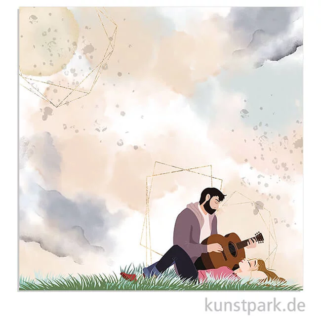 Artikelbild 2 des Artikels “Stamperia Scrappapier - Love Story Guitar, 30,5 x 30,5 cm “