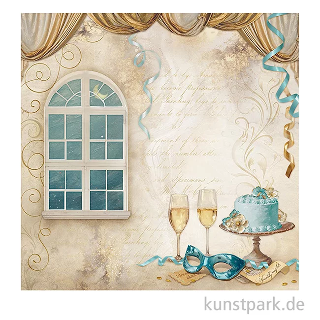 Artikelbild 2 des Artikels “Stamperia Scrappapier - Masquerade Window, 30,5 x 30,5 cm “