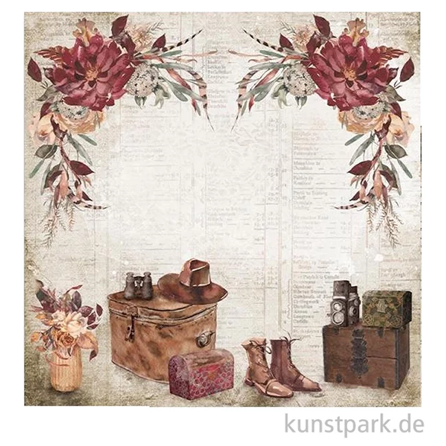 Artikelbild 2 des Artikels “Stamperia Scrappapier - Our Way Travel Accessories 30,5 x 30,5 cm “