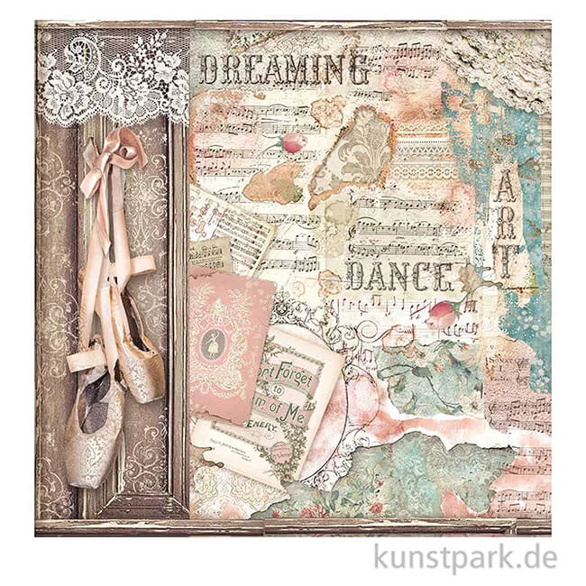 Artikelbild 2 des Artikels “Stamperia Scrappapier - Passion Ballet Shoes, 30,5x30,5 cm “