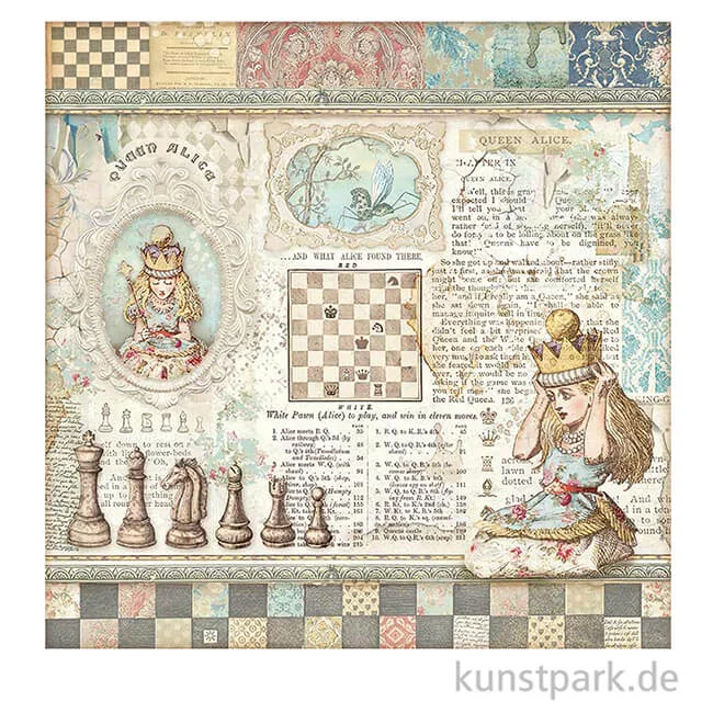 Artikelbild 2 des Artikels “Stamperia Scrappapier - Queen Alice, 30,5x30,5 cm “
