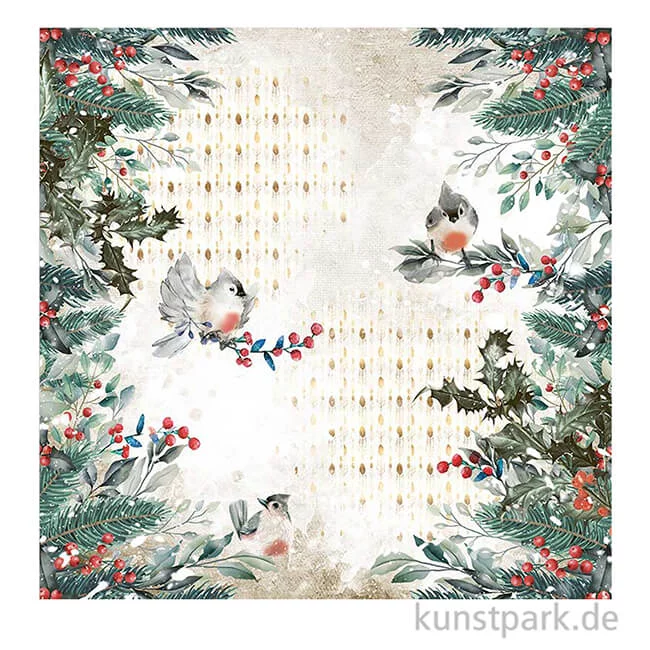 Artikelbild 2 des Artikels “Stamperia Scrappapier - Romantic Christmas Birds, 30,5x30,5 cm “
