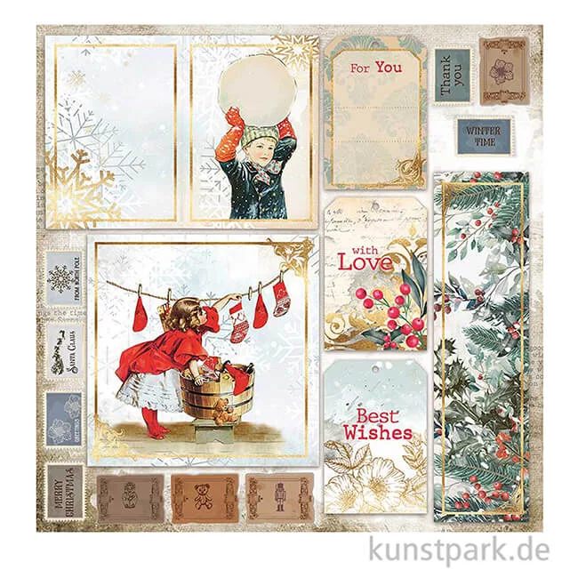 Artikelbild 2 des Artikels “Stamperia Scrappapier - Romantic Christmas Cards, 30,5x30,5 cm “