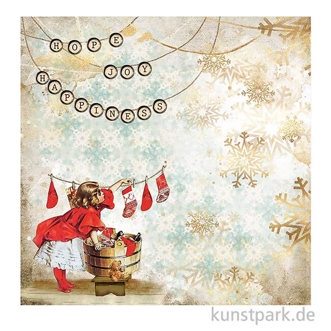 Artikelbild 2 des Artikels “Stamperia Scrappapier - Romantic Christmas Socks, 30,5x30,5 cm “