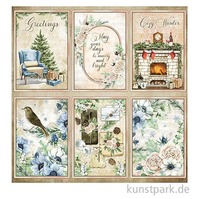 Artikelbild 2 des Artikels “Stamperia Scrappapier - Romantic Cozy Winter Cards 30,5 x 30,5 cm “