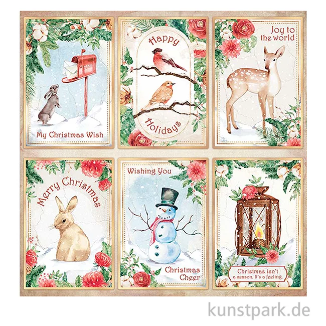 Artikelbild 2 des Artikels “Stamperia Scrappapier - Romantic Home for the Holidays Cards 30,5 cm “