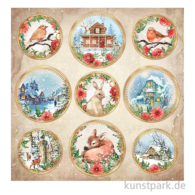 Artikelbild 2 des Artikels “Stamperia Scrappapier - Romantic Home for the Holidays Rounds 30,5 cm “
