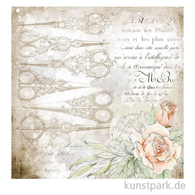 Artikelbild 2 des Artikels “Stamperia Scrappapier - Romantic Threads Scissors, 30,5x30,5 cm “