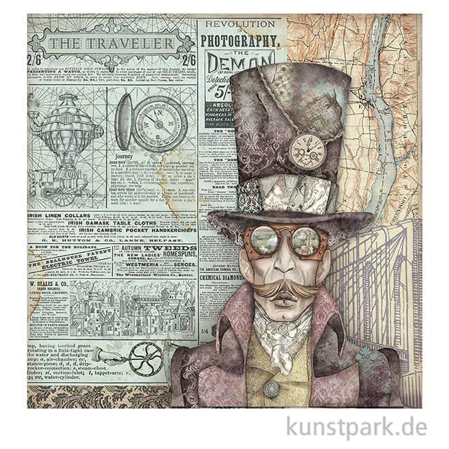 Artikelbild 2 des Artikels “Stamperia Scrappapier - Sir Vagabond, 30,5 x 30,5 cm “