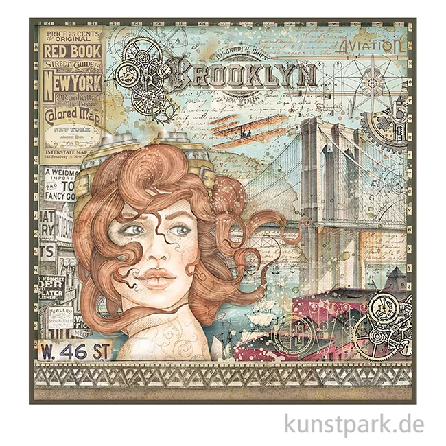 Artikelbild 2 des Artikels “Stamperia Scrappapier - Sir Vagabond Aviator Lady 30,5 x 30,5 cm “