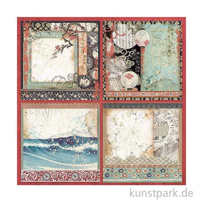 Artikelbild 2 des Artikels “Stamperia Scrappapier - Sir Vagabond in Japan 4 Cards, 30,5x30,5 cm “