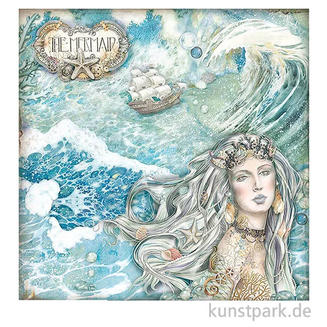 Artikelbild 2 des Artikels “Stamperia Scrappapier - Songs of the Sea Mermaid, 30,5 x 30,5 cm “