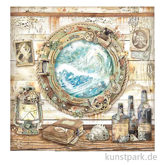 Artikelbild 2 des Artikels “Stamperia Scrappapier - Songs of the Sea Portholes, 30,5 x 30,5 cm “