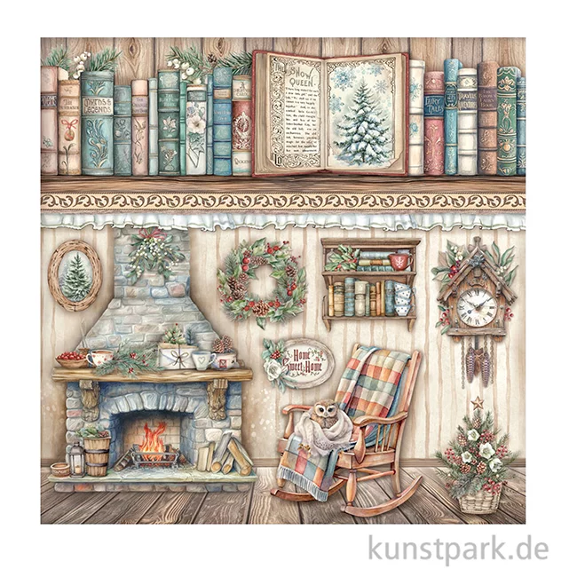 Artikelbild 2 des Artikels “Stamperia Scrappapier - The Owl's House Fireplace, 30,5 x 30,5 cm “