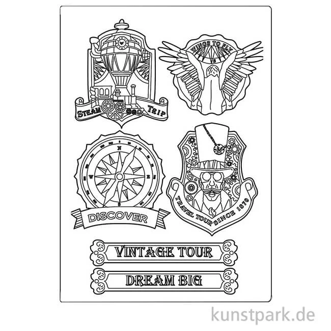 Artikelbild 2 des Artikels “Stamperia Soft Mould (Gießform) - Sir Vagabond Vintage Tour, DIN A5 “