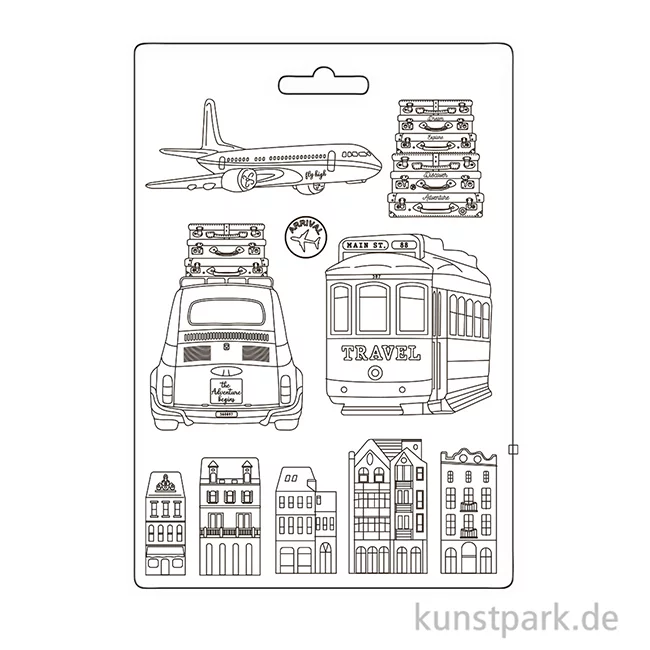 Artikelbild 2 des Artikels “Stamperia Soft Mould (Gießform) - Art of Travelling Transports, A4 “