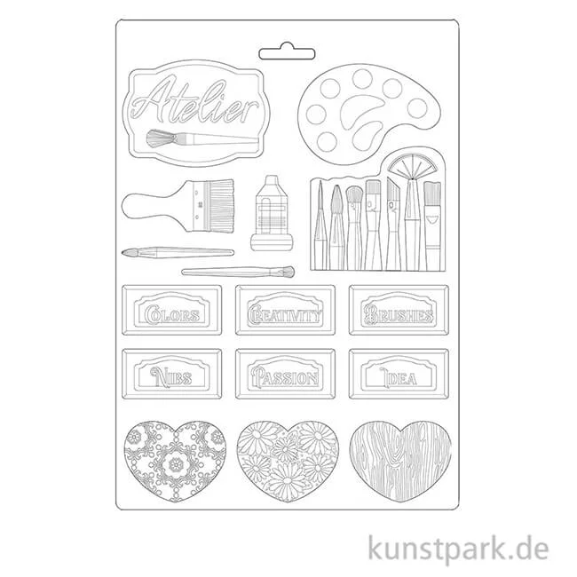 Artikelbild 2 des Artikels “Stamperia Soft Mould (Gießform) - Atelier Tags, DIN A4 “