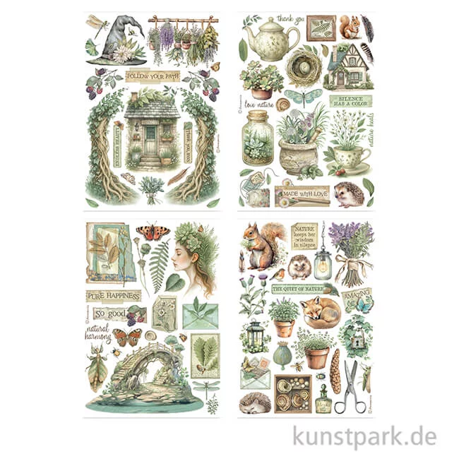 Artikelbild 2 des Artikels “Stamperia Washi Pad - Herbarium Silvae, 8 Blatt, A5 “