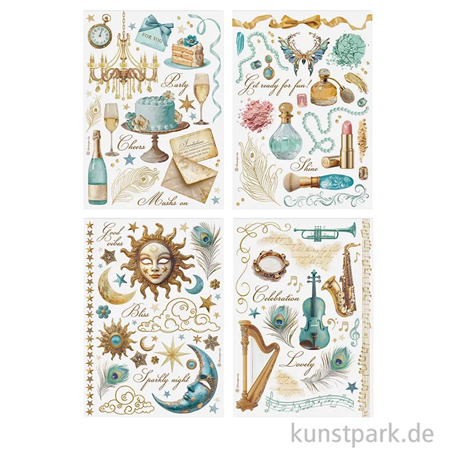 Artikelbild 2 des Artikels “Stamperia Washi Pad - Masquerade, 8 Blatt, A5 “