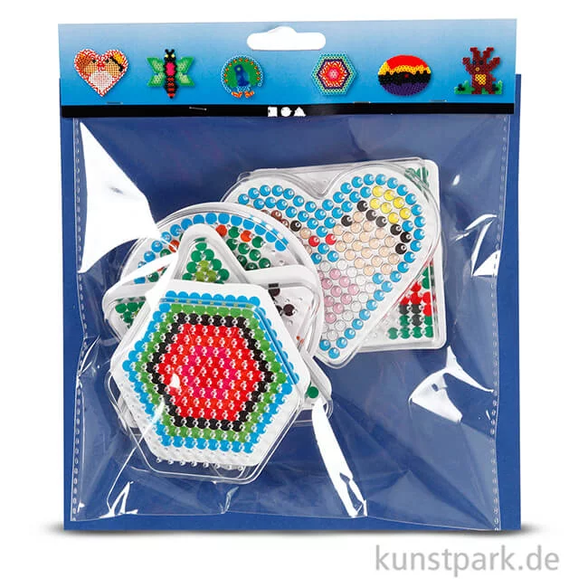 Artikelbild 2 des Artikels “Steckbrett für Bügelperlen - Geometrische Figuren, 6 Stück sortiert “