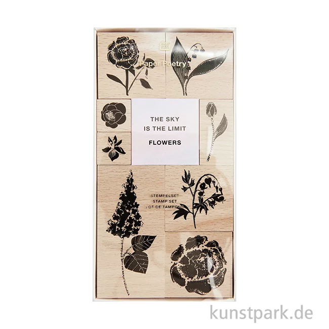 Artikelbild 2 des Artikels “Stempelset - Blumen, 9 Holzstempel + Stempelkissen “