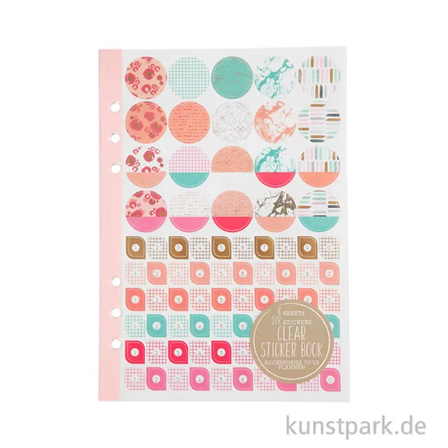 Artikelbild 2 des Artikels “Sticker-Buch für Kreativbücher - Wasserfarbendesign Gold-Koralle-Rot, 8 Bögen “