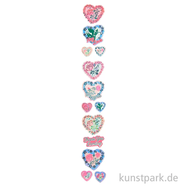 Artikelbild 2 des Artikels “Sticker - La Vie en Rose, Herzen, 100 Aufkleber “