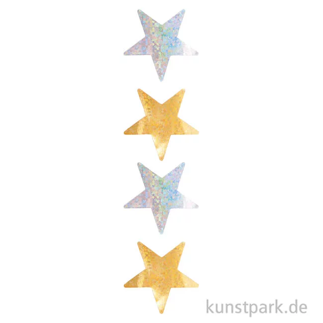 Artikelbild 2 des Artikels “Sticker - Sterne, Gold-Silber, Holographisch, 120 Aufkleber “