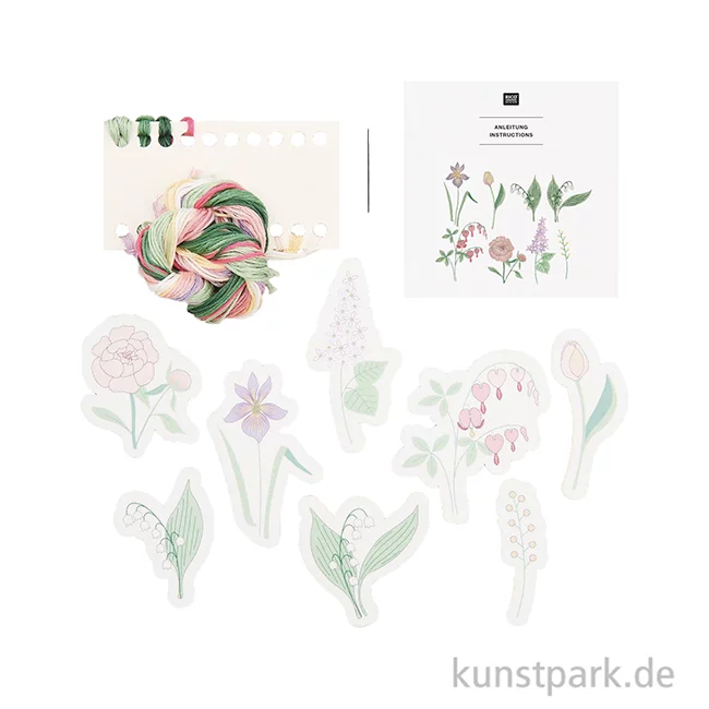 Artikelbild 2 des Artikels “Stickset - Blumen XL, 8 Designs, Stickvorlagen + Zubehör “