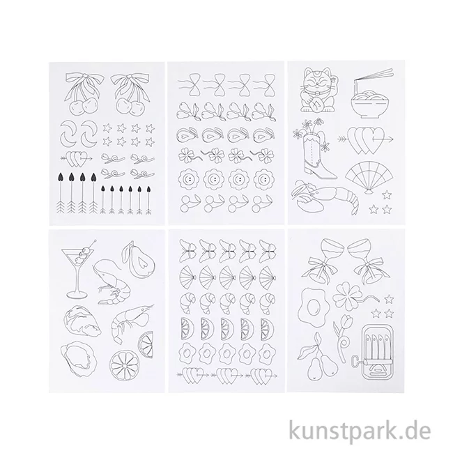Artikelbild 2 des Artikels “Stickvliese, Wasserlöslich, A5, 6 Blatt, Deko-Designs “