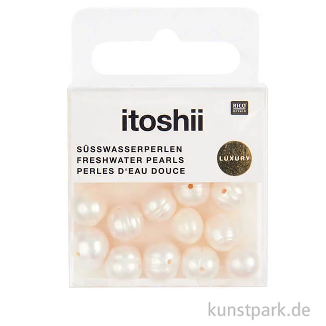 Artikelbild 2 des Artikels “Süßwasserperlen Natur, 9-10 mm, 14 Stück “