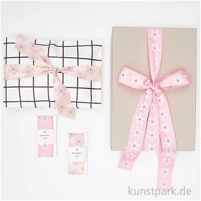 Artikelbild 2 des Artikels “Taftband - Sakura, Kirschblüten, Rosa, 3m “