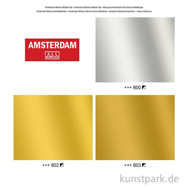 Artikelbild 2 des Artikels “Talens AMSTERDAM Acrylic Marker - Metallic Set 3x4 mm “