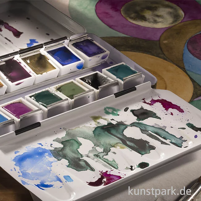 Artikelbild 2 des Artikels “Talens REMBRANDT Aquarell Set - Granulierende Farben, 12 halbe Näpfe “