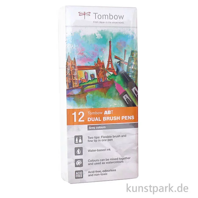 Artikelbild 2 des Artikels “Tombow Dual Brush Pen - Set 12 Grautöne “