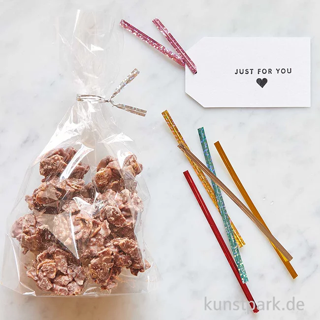 Artikelbild 2 des Artikels “Verschlussbänder für Geschenktüten, Bunt, 10 cm, 50 Stück “