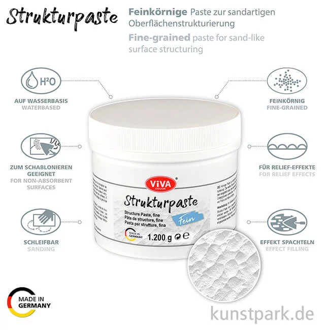Artikelbild 2 des Artikels “Viva Decor Strukturpaste Fein, Weiß, 1200g “