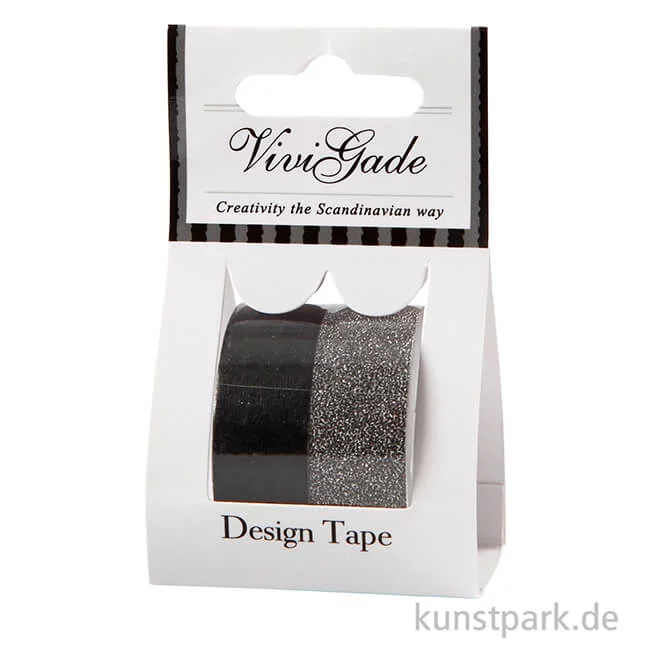 Artikelbild 2 des Artikels “Vivi Gade Motiv-Klebeband Washitape 15 mm - Set mit 2x5 m Schwarz “