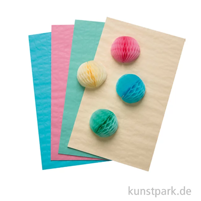 Artikelbild 2 des Artikels “Wabenpapier Pastell, 20 x 33 cm, 4 Blatt farbig sortiert “