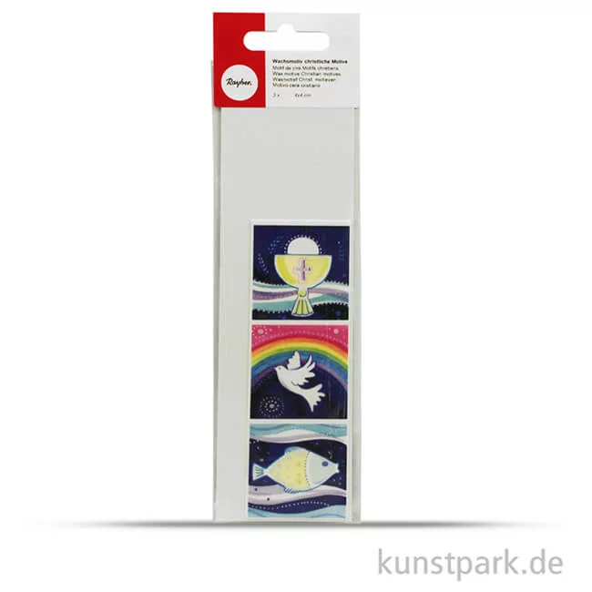 Artikelbild 2 des Artikels “Wachsmotiv - Christliche Motive, 4x4 cm, 3 Stück sortiert “