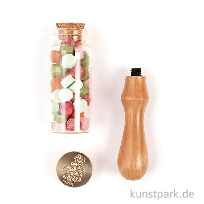 Artikelbild 2 des Artikels “Wachssiegel Set mit Siegel + Siegelwachs - Blume “