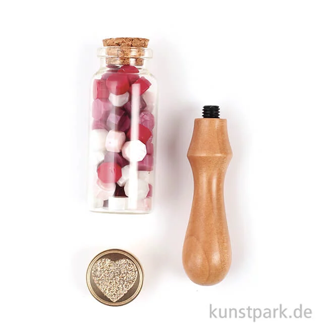 Artikelbild 2 des Artikels “Wachssiegel Set mit Siegel + Siegelwachs - Herz “