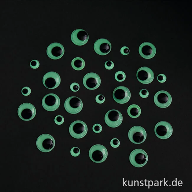 Artikelbild 2 des Artikels “Wackelaugen Glow in the Dark, 10 / 12 / 15 / 20 mm, 40 Stück “